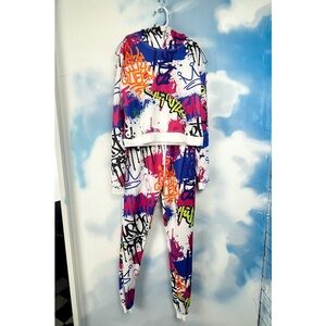 Lion Dynasty kids graffiti track suit set